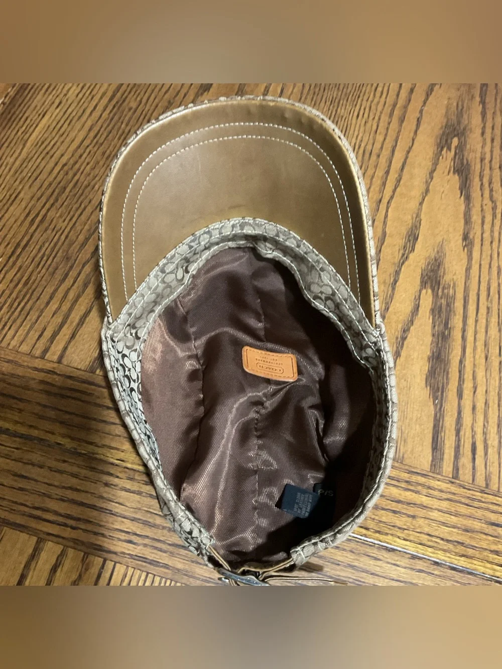 Coach Beige & Brown Signature Canvas Baseball Cap